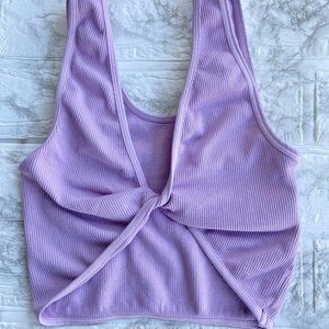 Nikibiki Reversible Twist Crop Top Lavender